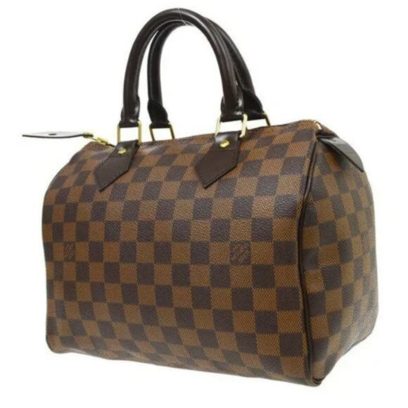 AUTHENTIC LOUIS VUITTON SPEEDY 25 HAND BAG PURSE DAMIER EBENE AA3079 - Picture 2 of 12